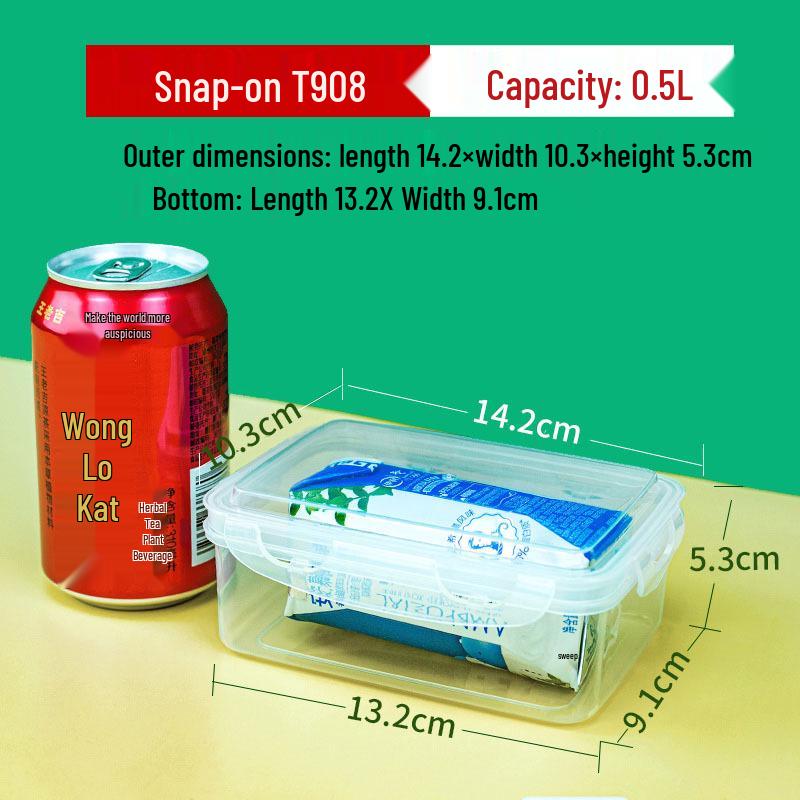 0.5L Four-Buckle Rectangular Food Storage Box - PP5 Plastic Lunch Box for Refrigerator
0.5L Four-Buckle Rectangular Food Storage Box - PP5 Plastic Lunch Box for Refrigerator