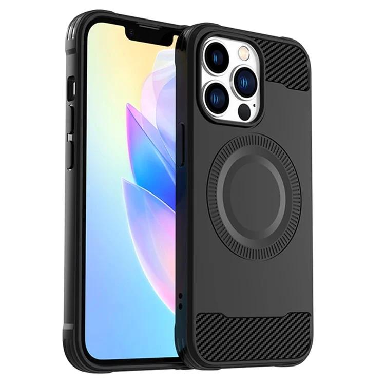For iPhone 13 Pro Case Carbon Fiber Texture TPU Phone Cover Compatible with MagSafe - Black
For iPhone 13 Pro Case Carbon Fiber Texture TPU Phone Cover Compatible with MagSafe - Black