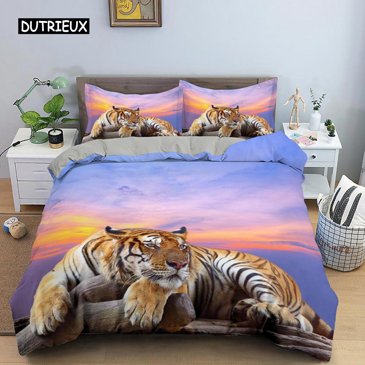 Tiger Duvet Cover Set King Size Wild Theme Bedding Set Animal Pattern Comforter Cover Animal Theme Sunset Polyester Quilt Cover EU single(135x200cm)
Tiger Duvet Cover Set King Size Wild Theme Bedding Set Animal Pattern Comforter Cover Animal Theme Sunset Polyester Quilt Cover EU single(135x200cm)
