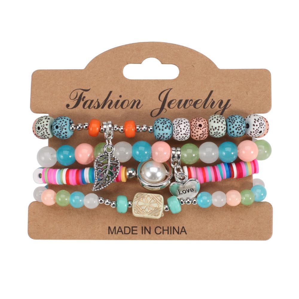 Bohemian Layered Beaded Bracelet Set with Leaf and Heart Pendants різнокольоровий
Bohemian Layered Beaded Bracelet Set with Leaf and Heart Pendants різнокольоровий