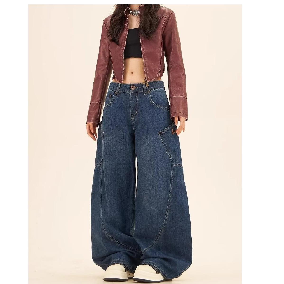 Women s American Retro Wide-Leg Scimitar Jeans with Big Pockets - Spring/Autumn High Street Design M синий
Women s American Retro Wide-Leg Scimitar Jeans with Big Pockets - Spring/Autumn High Street Design M синий