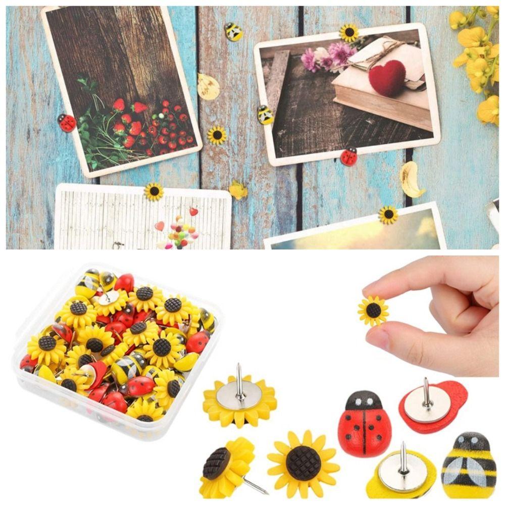 30Pcs DIY Sunflower Pushpins Creative Ladybird Thumb Tacks Decorative Studs Office School Supplies 30Pcs/Set
30Pcs DIY Sunflower Pushpins Creative Ladybird Thumb Tacks Decorative Studs Office School Supplies 30Pcs/Set