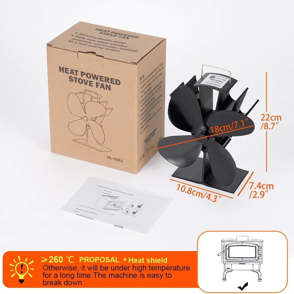 4-Blade Black Heat Powered Stove Fan Eco Quiet Efficient Heat Distribution Fan for Log Wood Burner Fireplace Komin Home Heater
4-Blade Black Heat Powered Stove Fan Eco Quiet Efficient Heat Distribution Fan for Log Wood Burner Fireplace Komin Home Heater