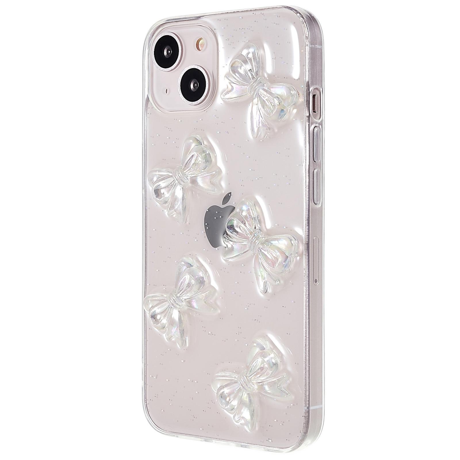 For iPhone 13 6.1 inch Anti-drop Epoxy TPU Phone Case,Artificial Pearls Decoration Transparent Phone Back Shell Bowknots
For iPhone 13 6.1 inch Anti-drop Epoxy TPU Phone Case,Artificial Pearls Decoration Transparent Phone Back Shell Bowknots