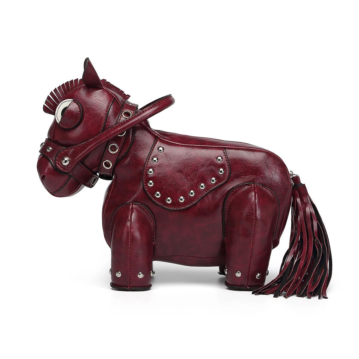 Women s Novelty Horse Shaped Crossbody Bag, 3D Animal Design Shoulder Bag with Tassel & Studded Detail вина червоного кольору
Women s Novelty Horse Shaped Crossbody Bag, 3D Animal Design Shoulder Bag with Tassel & Studded Detail вина червоного кольору