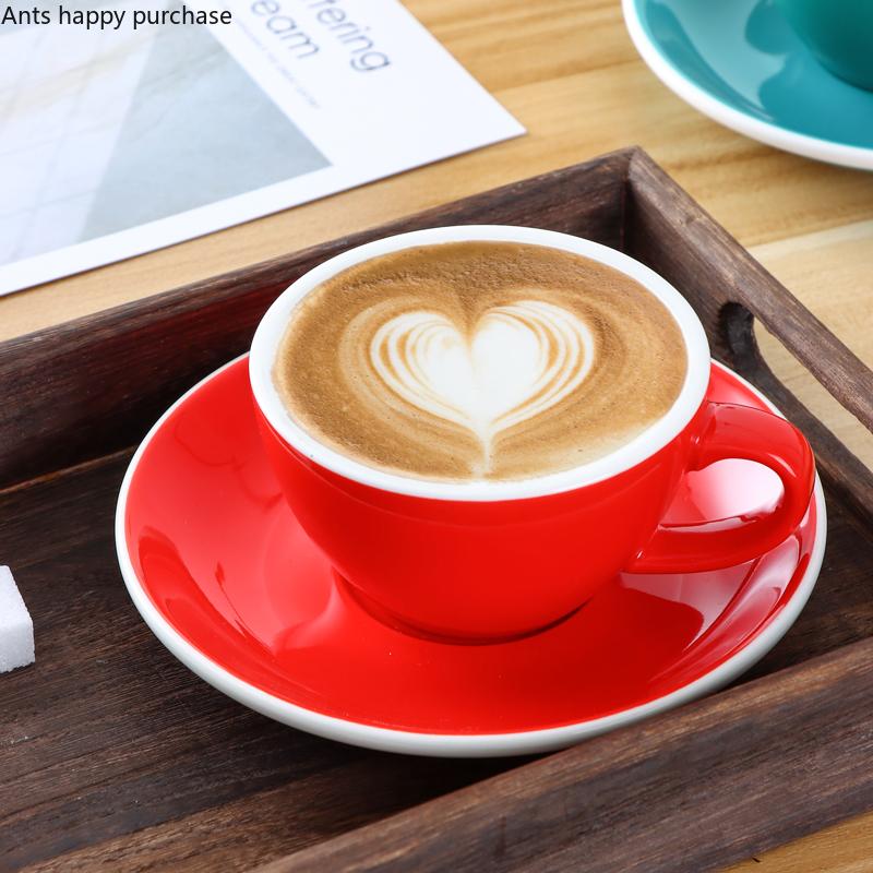 150ml Coffee Cup Saucer White Rim Solid Color Ceramic Mug Cappuccino Cups Coffee Mug Milk Tea Cup Afternoon Tea Cups Milk Mugs
150ml Coffee Cup Saucer White Rim Solid Color Ceramic Mug Cappuccino Cups Coffee Mug Milk Tea Cup Afternoon Tea Cups Milk Mugs