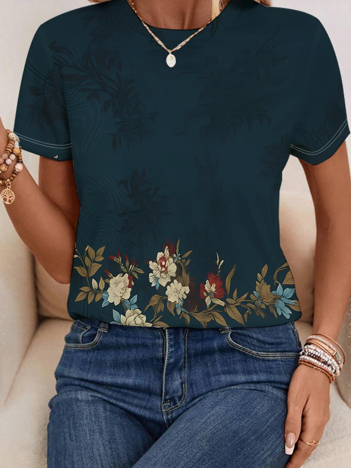A Women S Short-Sleeve Top in Deep Blue. Featuring Exquisite Floral Embellishments at The Hem. It S Easy Yet Elegant. a Stylish Short-Sleeve T-Shirt. S дубильная кора
A Women S Short-Sleeve Top in Deep Blue. Featuring Exquisite Floral Embellishments at The Hem. It S Easy Yet Elegant. a Stylish Short-Sleeve T-Shirt. S дубильная кора