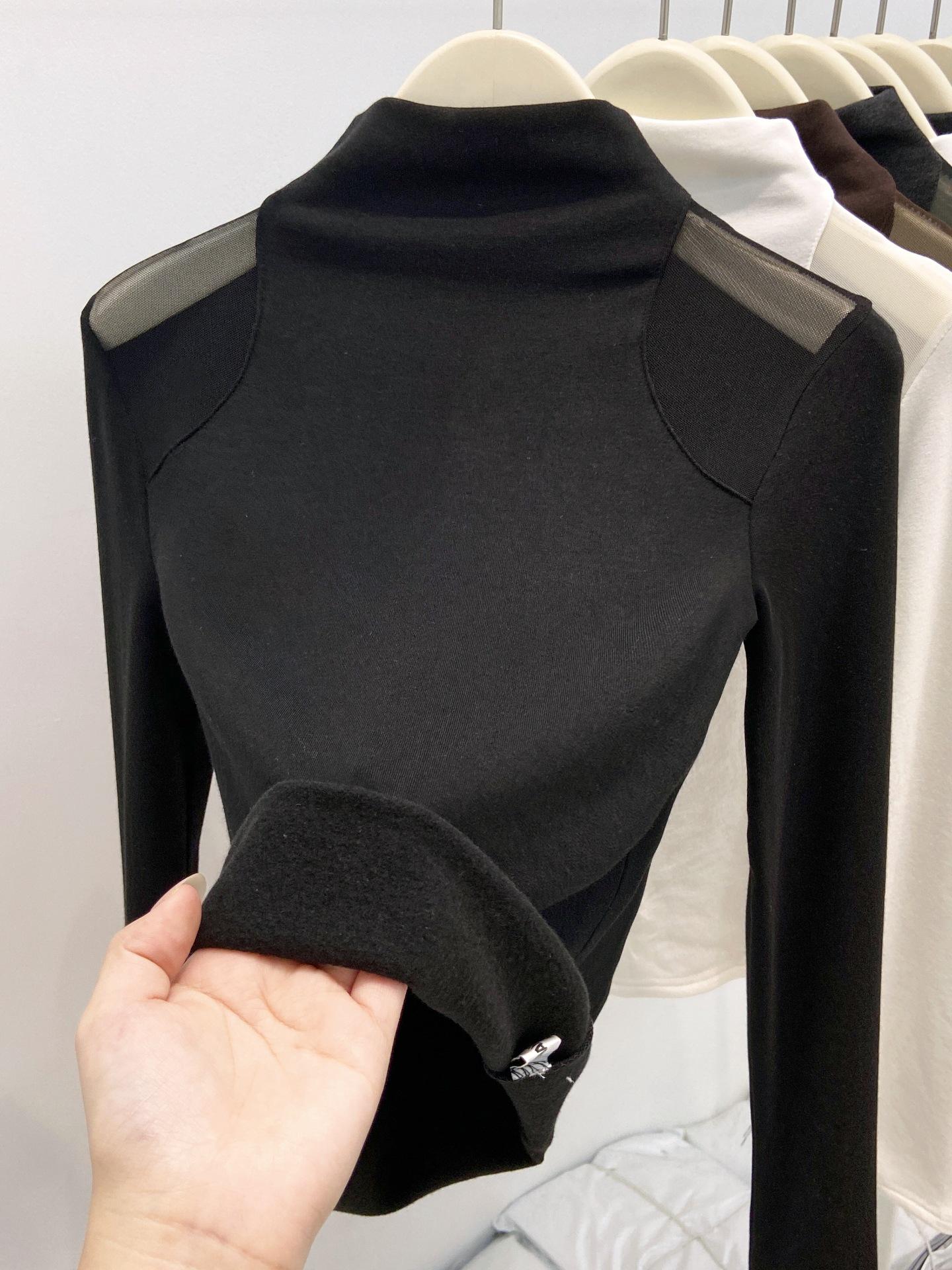 Women s Autumn/Winter Mesh Patchwork Off-Shoulder High Neck Long Sleeve T-Shirt with Brushed Fleece Inner Layer XL чорний
Women s Autumn/Winter Mesh Patchwork Off-Shoulder High Neck Long Sleeve T-Shirt with Brushed Fleece Inner Layer XL чорний