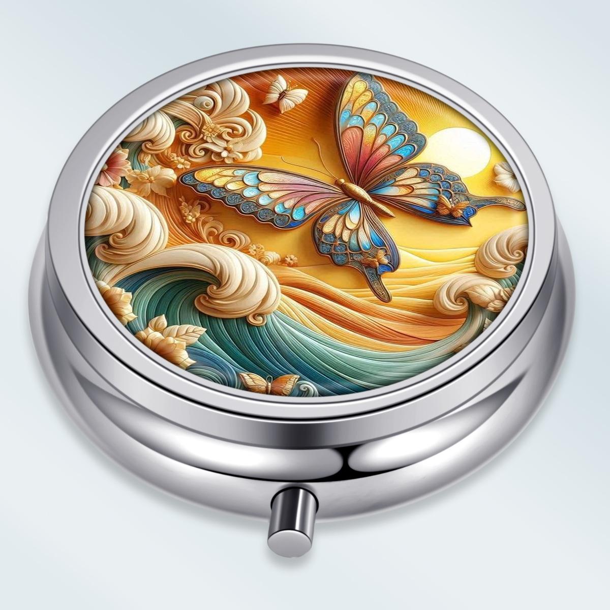 Portable Pill Box with 3 Compartments, Mini Metal Medicine Organizer Case, Cute Printed Pill Container for Vitamins, Pills, Jewelry, Travel, Daily Use
Portable Pill Box with 3 Compartments, Mini Metal Medicine Organizer Case, Cute Printed Pill Container for Vitamins, Pills, Jewelry, Travel, Daily Use