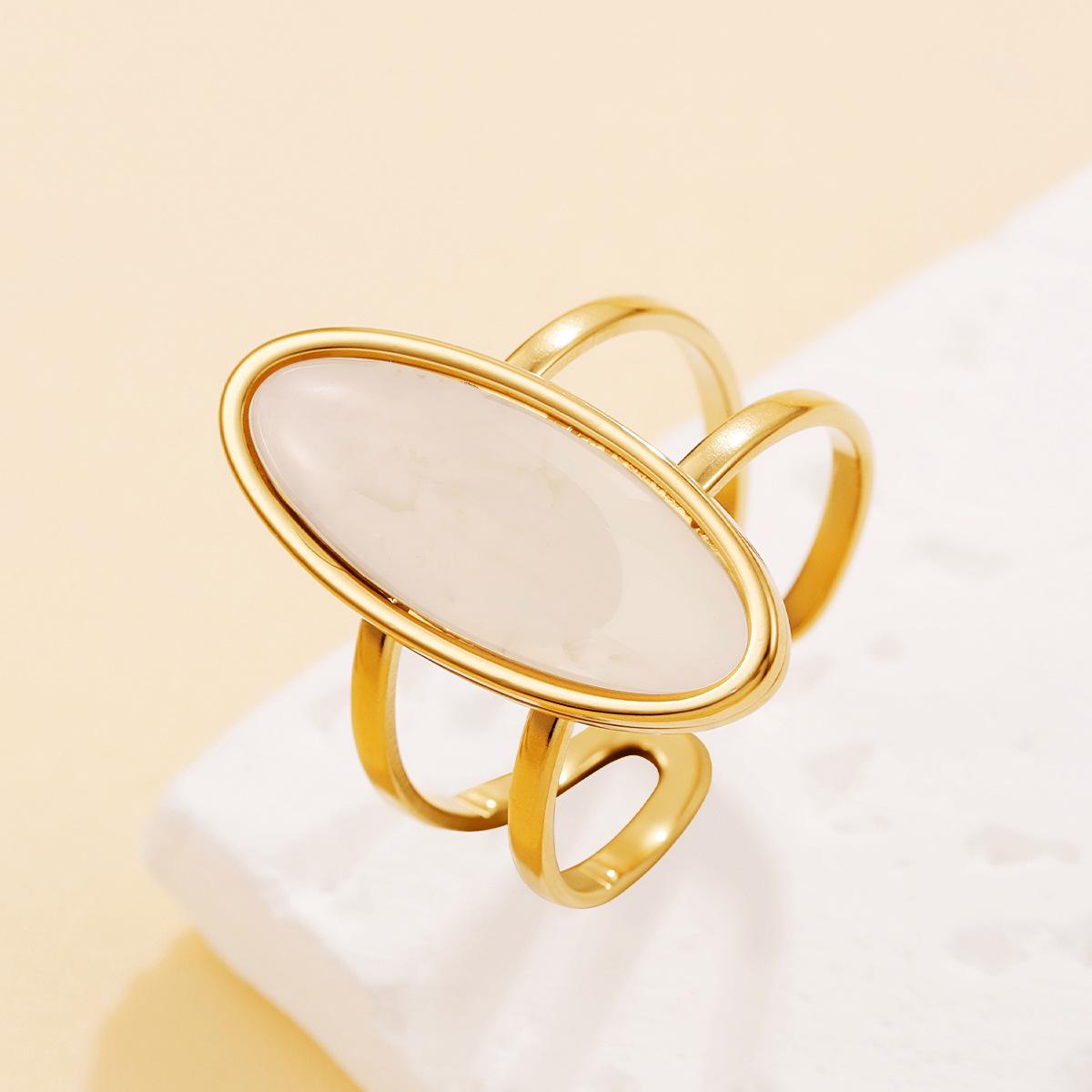 Multi-Color Geometric Resin Stone Open Ring in Stainless Steel білий
Multi-Color Geometric Resin Stone Open Ring in Stainless Steel білий