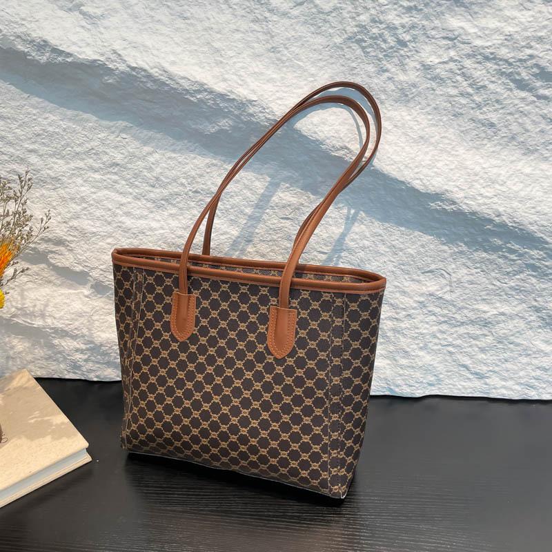 Модная клетчатая нишевая новая сумка-тоут осень-зима женская в зарубежном стиле универсальная простая для поездок на работу и путешествий большая вместительная на плечо