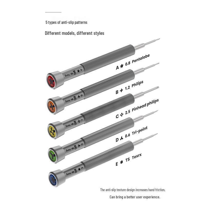 Mr. Yang No. 1 Screwdriver Set: Triangle Cross T5 17-Series Alloy with Strong Magnetic Bits Standard
Mr. Yang No. 1 Screwdriver Set: Triangle Cross T5 17-Series Alloy with Strong Magnetic Bits Standard