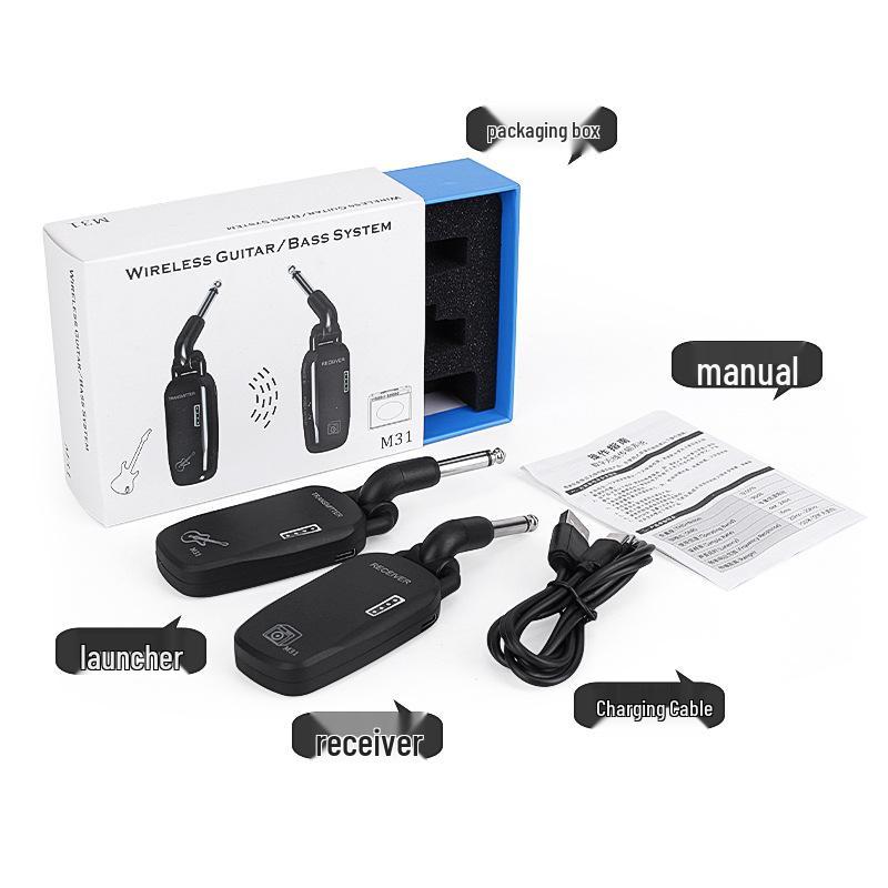 M31 Wireless Bluetooth Audio Transmitter & Receiver for Electric Guitars, Bass & Wind Instruments - 50m Range.
M31 Wireless Bluetooth Audio Transmitter & Receiver for Electric Guitars, Bass & Wind Instruments - 50m Range.