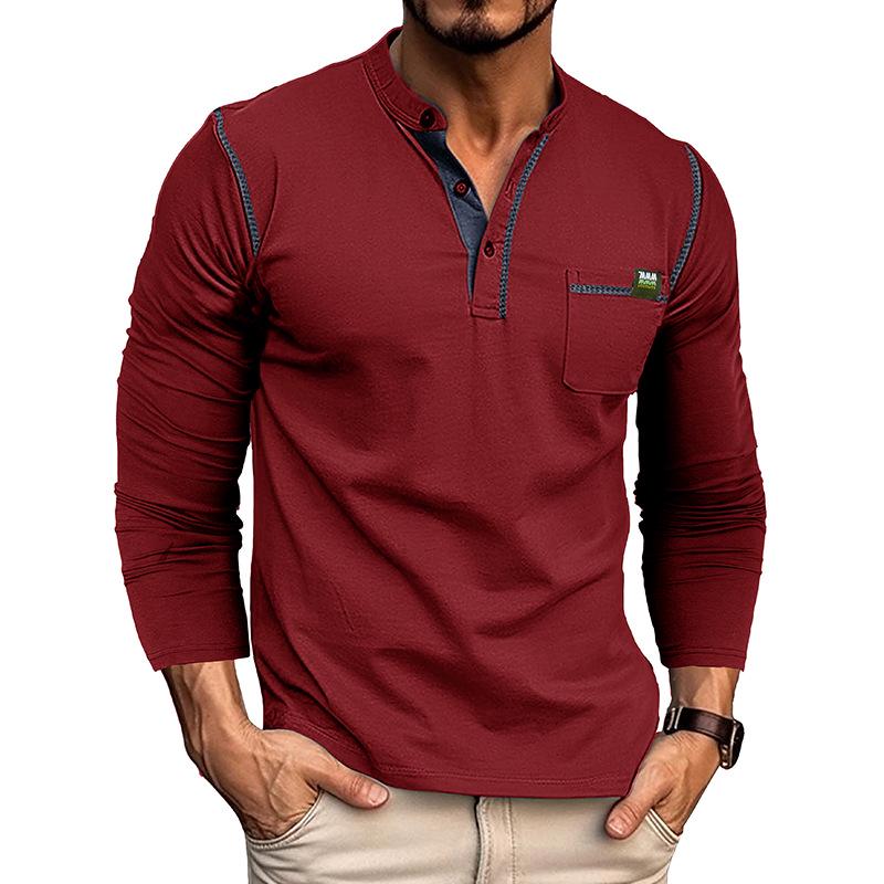 Футболка Henley Colorblock для мужчин с длинным рукавом в европейском и американском стиле, осень/зима 2023 г. XXXL вино красного
Футболка Henley Colorblock для мужчин с длинным рукавом в европейском и американском стиле, осень/зима 2023 г. XXXL вино красного