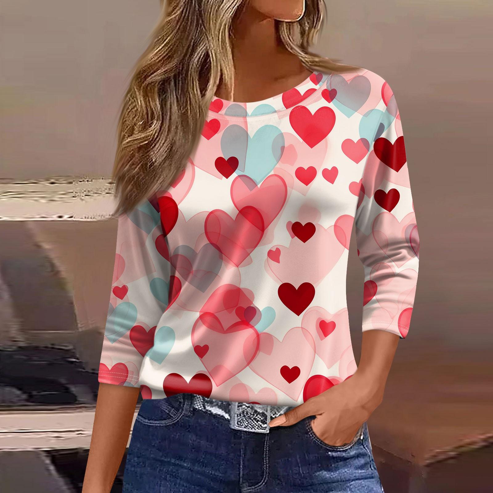 Women s Fashion Casual Seven Sleeve Valentine s Day Printed Round Neck Top XL кавун червоний колір
Women s Fashion Casual Seven Sleeve Valentine s Day Printed Round Neck Top XL кавун червоний колір