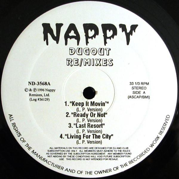 12inch Record VARIOUS Nappy Dugout ReMixes ND3568 Nappy Dugout 1996 US Rap HipHopRB Used
12inch Record VARIOUS Nappy Dugout ReMixes ND3568 Nappy Dugout 1996 US Rap HipHopRB Used