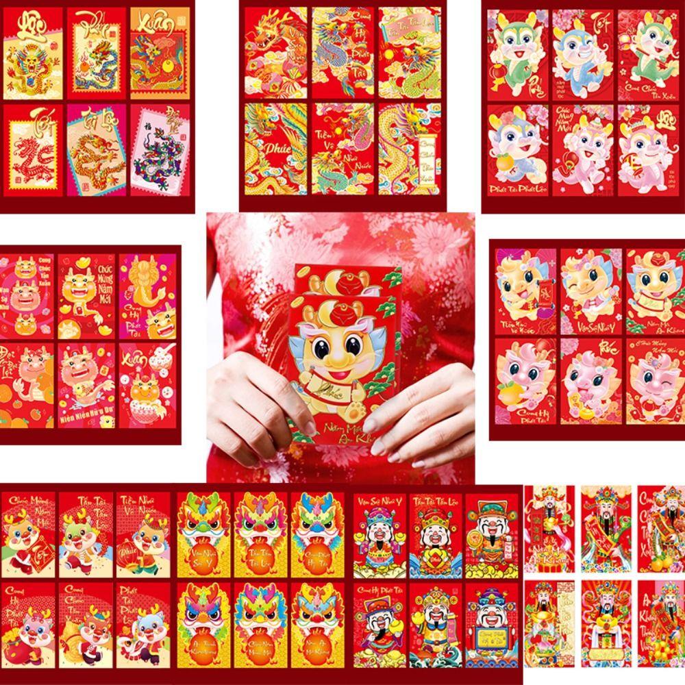 12Pcs/set Cute Dragon God of Wealth Pattern Luck Money Bag Paper Red Packet 2024 New Year
12Pcs/set Cute Dragon God of Wealth Pattern Luck Money Bag Paper Red Packet 2024 New Year