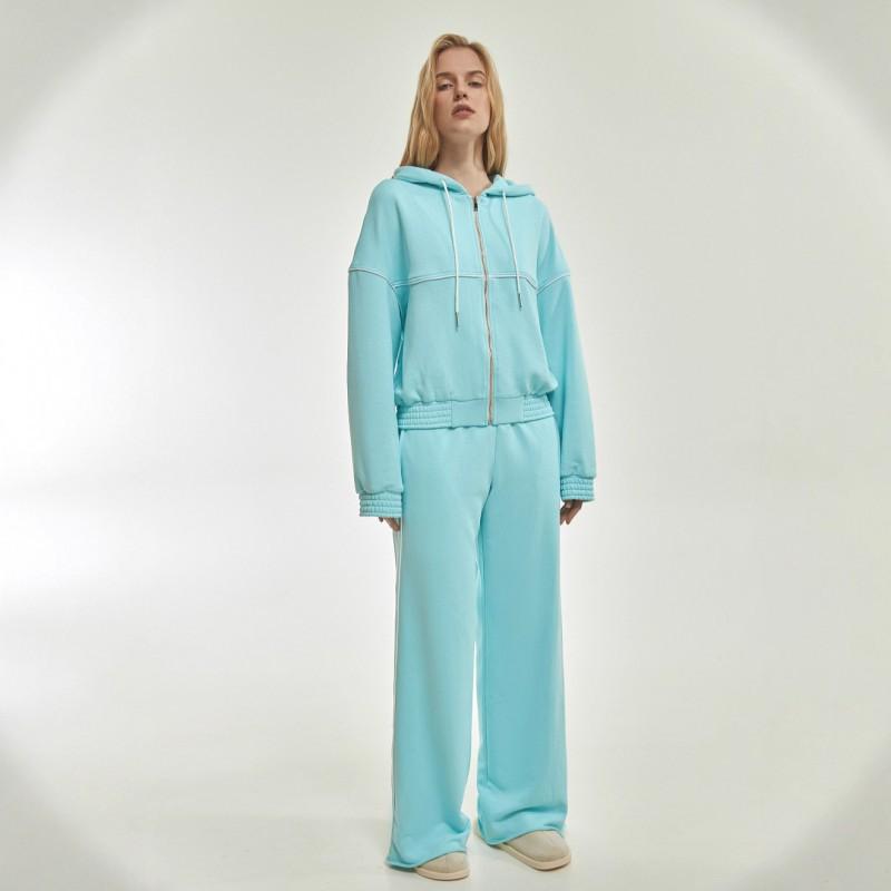 Women s Suit Long-sleeved Solid Color Zipper Laced Cardigan Straight Trousers Two-piece Set M
Women s Suit Long-sleeved Solid Color Zipper Laced Cardigan Straight Trousers Two-piece Set M