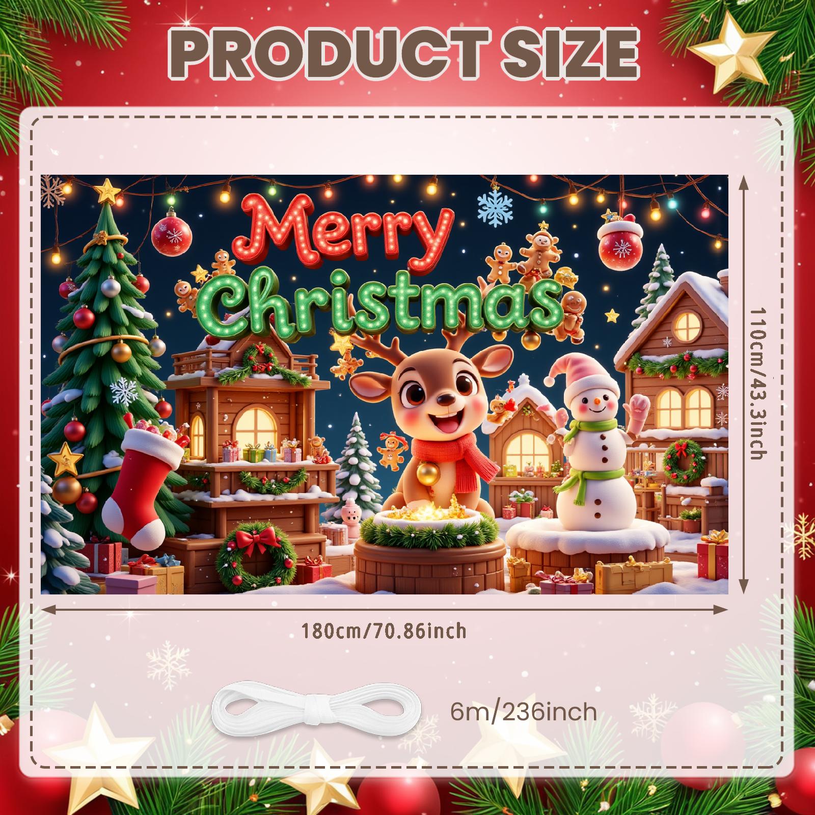Festive Banner Cartoon Holiday Scene Merry Christmas Backdrop Holiday Wreath Holiday Decoration For Outdoor Display Photography
Festive Banner Cartoon Holiday Scene Merry Christmas Backdrop Holiday Wreath Holiday Decoration For Outdoor Display Photography