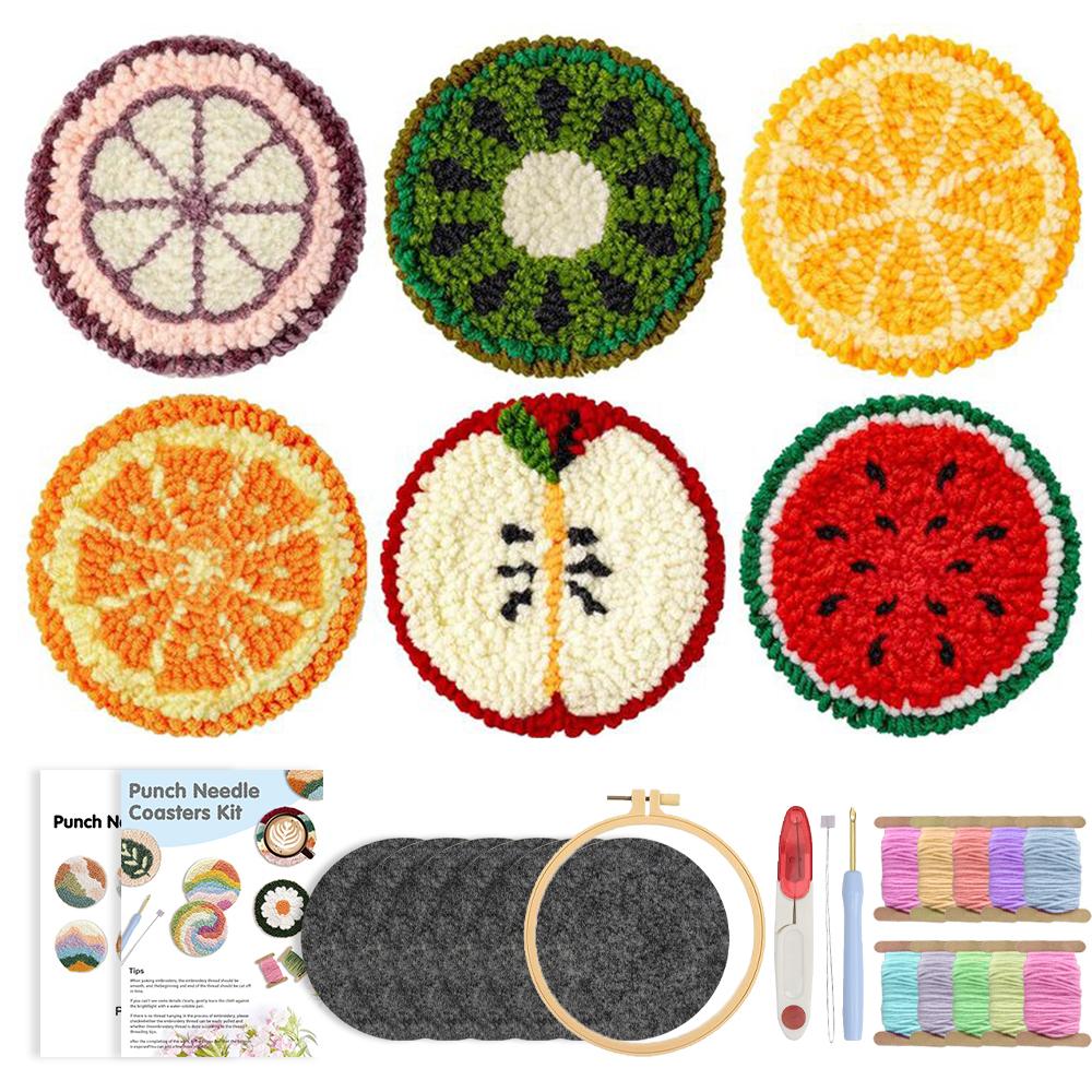 Punch Needle Drink Cup Coasters Kit for Beginners 6pcs Pattern Embroidery Punch Needle Kits Coaster Set Coffee Table Decor
Punch Needle Drink Cup Coasters Kit for Beginners 6pcs Pattern Embroidery Punch Needle Kits Coaster Set Coffee Table Decor
