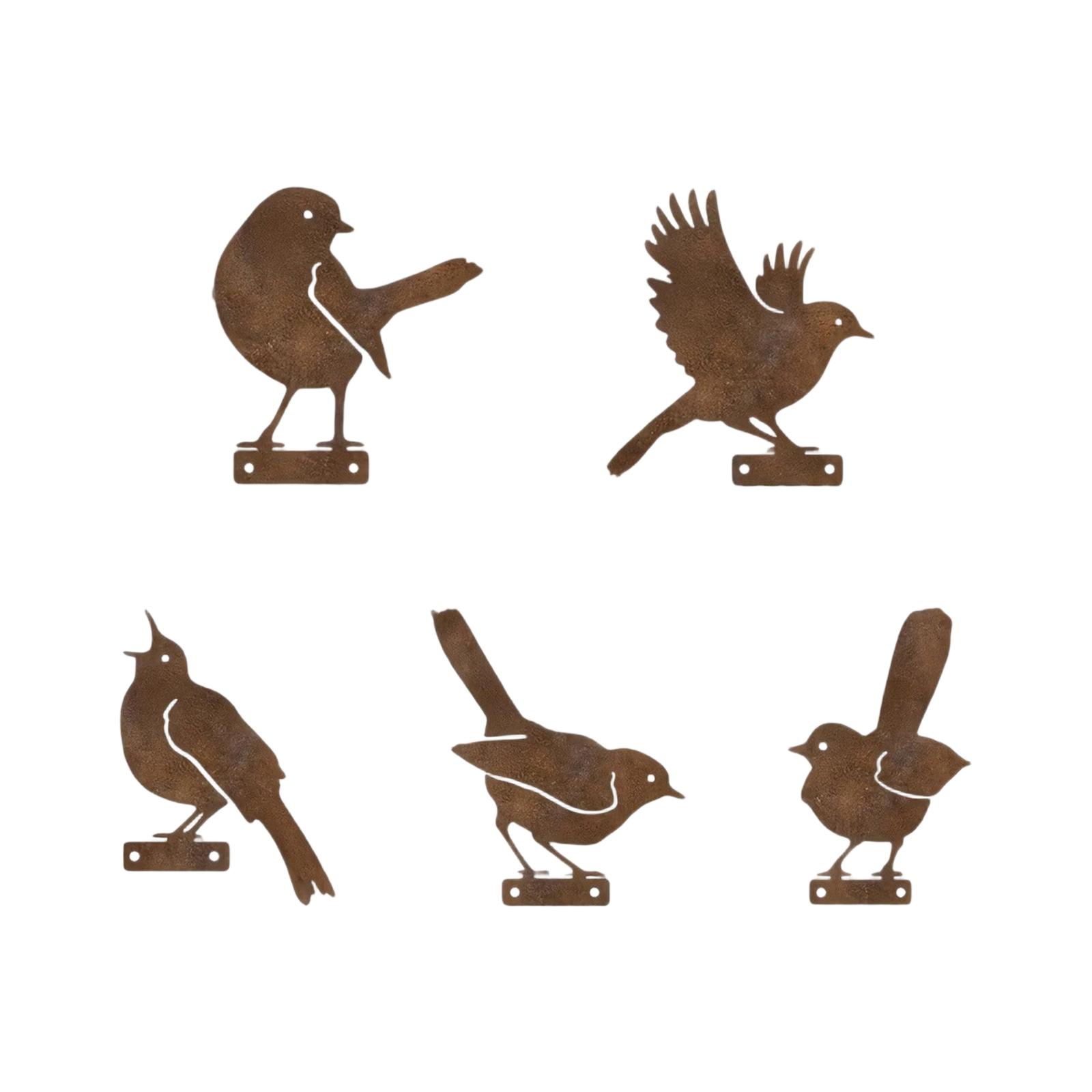 Metal Bird Garden Sculptures Set of 5 Outdoor Yard Decorations Rust-Resistant Iron Bird Statues for Fence Tree Stump Art One Size
Metal Bird Garden Sculptures Set of 5 Outdoor Yard Decorations Rust-Resistant Iron Bird Statues for Fence Tree Stump Art One Size
