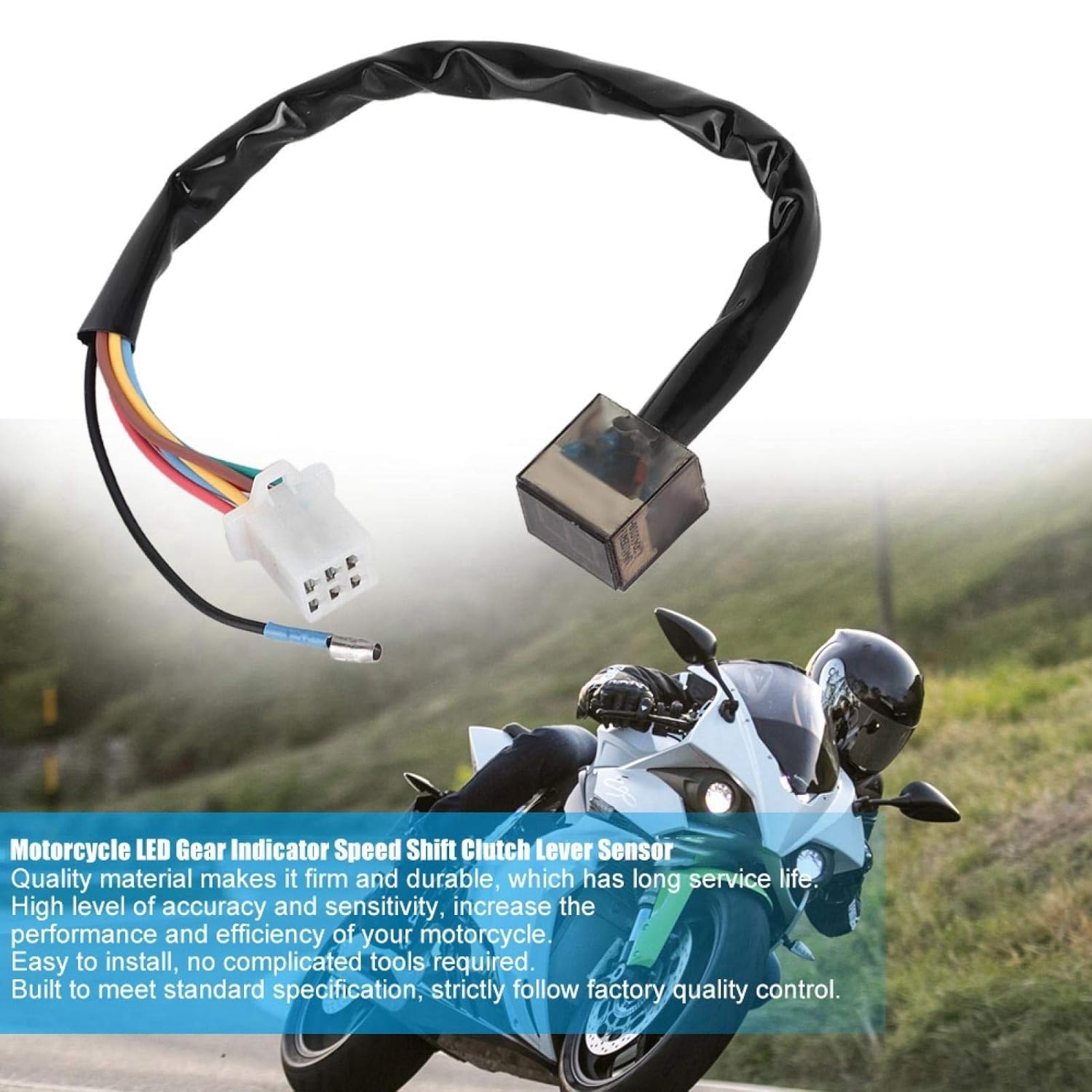 Motorcycle Gear Indicator, Universal Waterproof LED Digital Gear Indicator Speed Shift Clutch Lever Sensor Accessory
Motorcycle Gear Indicator, Universal Waterproof LED Digital Gear Indicator Speed Shift Clutch Lever Sensor Accessory
