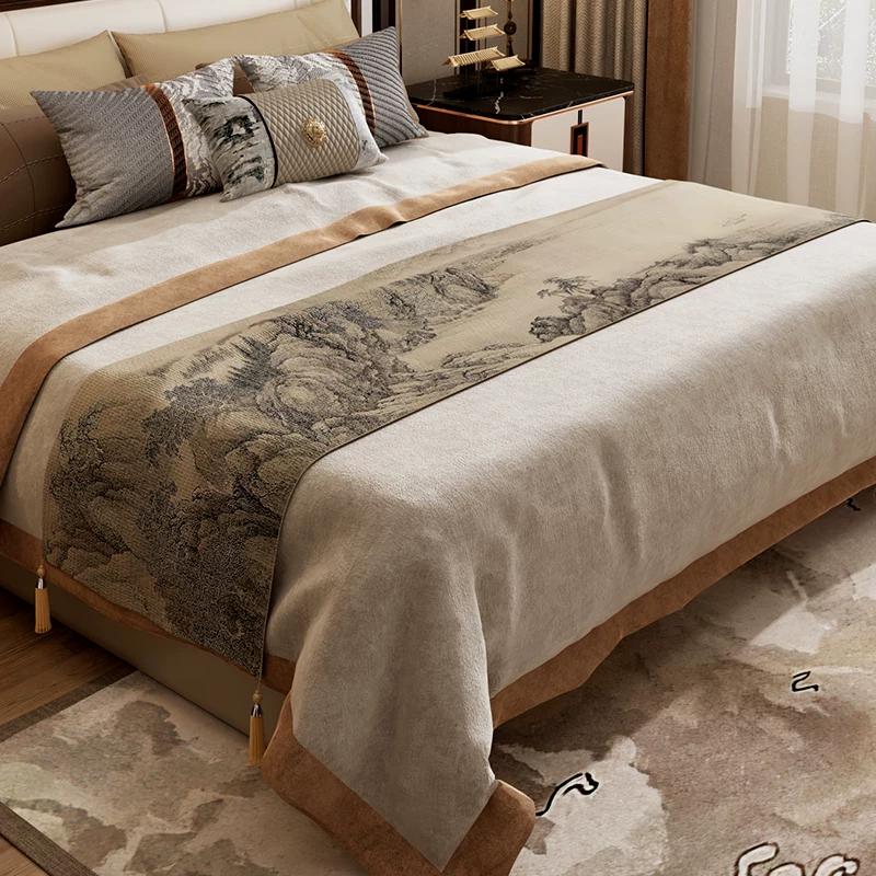 1pcs Chinese Style Tassel Bed Flags Ink Landscape Painting Printing and Dyeing Bed End Towels Long Strip Blanket for Bedroom Single Layer Edging 50x180cm 1pcs
1pcs Chinese Style Tassel Bed Flags Ink Landscape Painting Printing and Dyeing Bed End Towels Long Strip Blanket for Bedroom Single Layer Edging 50x180cm 1pcs