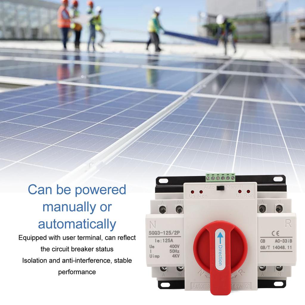 Generic Dual Power Automatic Transfer Switch Red Handle 125A Generator