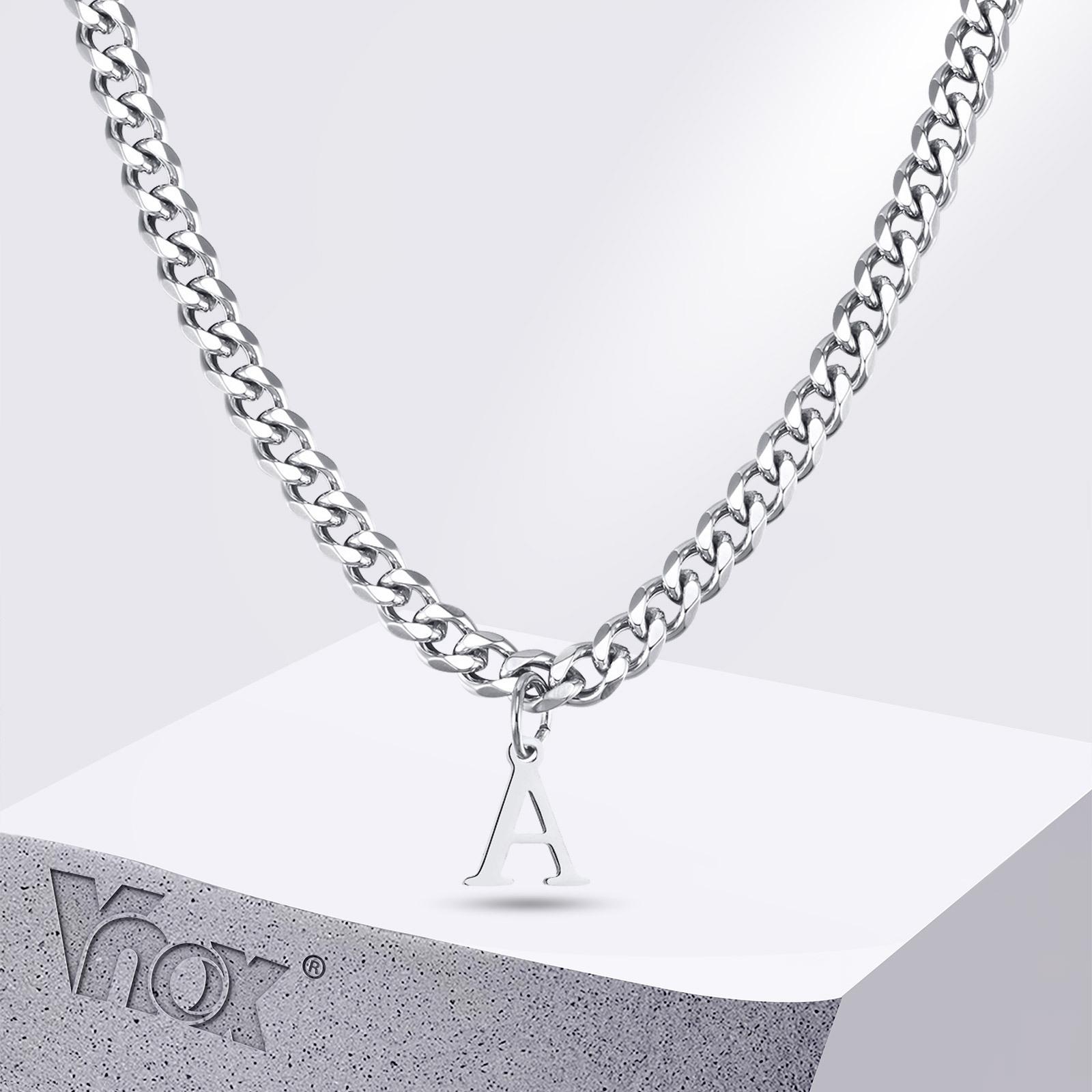 Vnox Simple A-Z Letter Necklace for Men Women, Waterproof Stainless Steel Cuban Chain Necklace, Jewelry Gift for Him
Vnox Simple A-Z Letter Necklace for Men Women, Waterproof Stainless Steel Cuban Chain Necklace, Jewelry Gift for Him