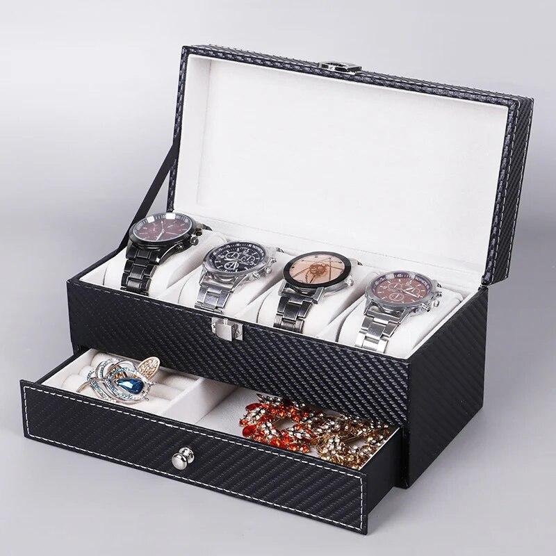 Классический роскошный двухслойный органайзер для часов, мужской черный чехол из искусственной кожи, держатель для часов, коробка для хранения кварцевых часов, подарочная шкатулка для ювелирных изделий
Классический роскошный двухслойный органайзер для часов, мужской черный чехол из искусственной кожи, держатель для часов, коробка для хранения кварцевых часов, подарочная шкатулка для ювелирных изделий