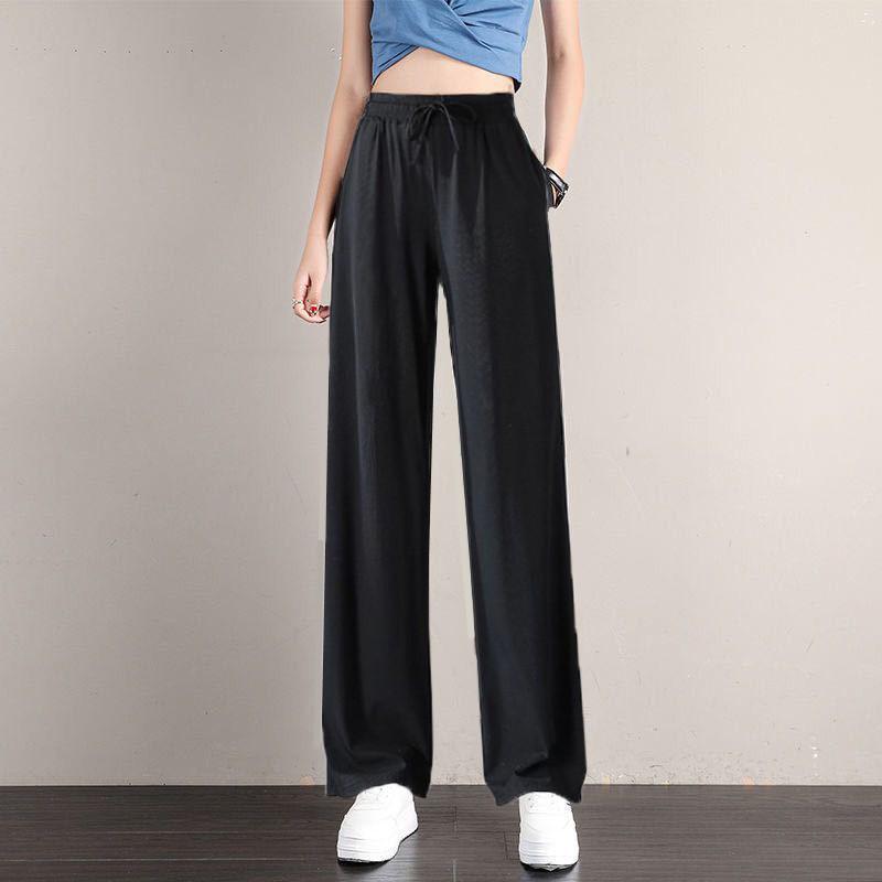 Women s Summer Ice Silk Wide-Leg Black Pants - Lightweight, Loose, Straight for Casual or Sports Wear Small
Women s Summer Ice Silk Wide-Leg Black Pants - Lightweight, Loose, Straight for Casual or Sports Wear Small