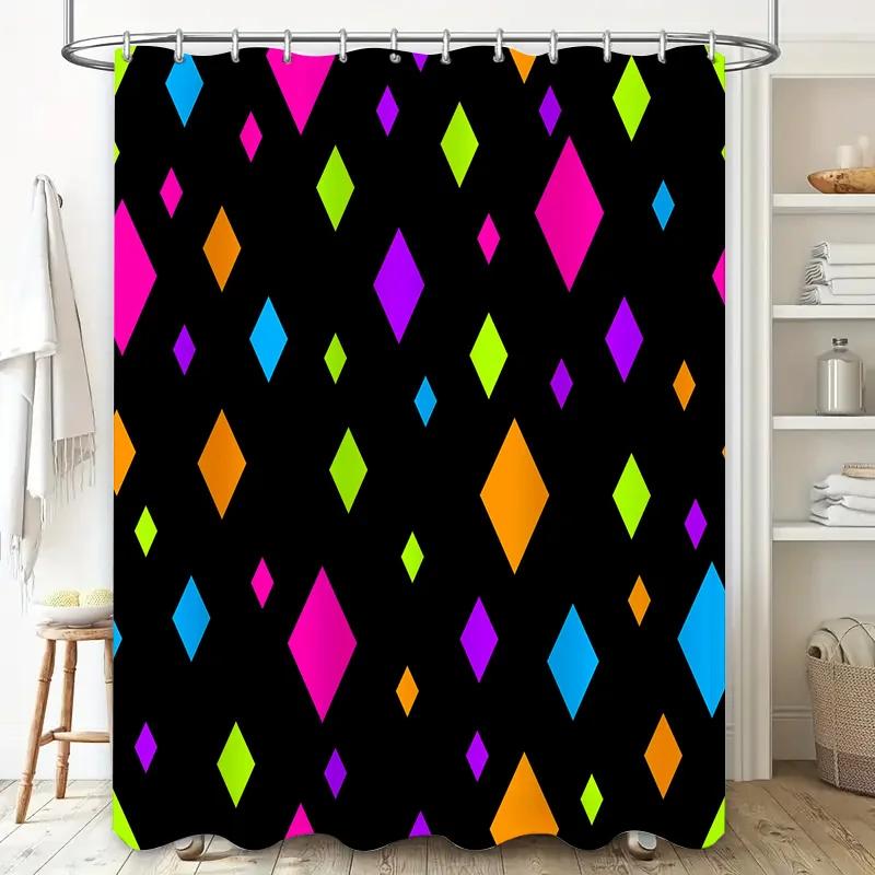 Brightly Colored Shower Curtain With Diamond Shapes Modern Bathroom Decor For Home Or Hotel Bathrooms W60H190(CM)-1 Pcs
Brightly Colored Shower Curtain With Diamond Shapes Modern Bathroom Decor For Home Or Hotel Bathrooms W60H190(CM)-1 Pcs
