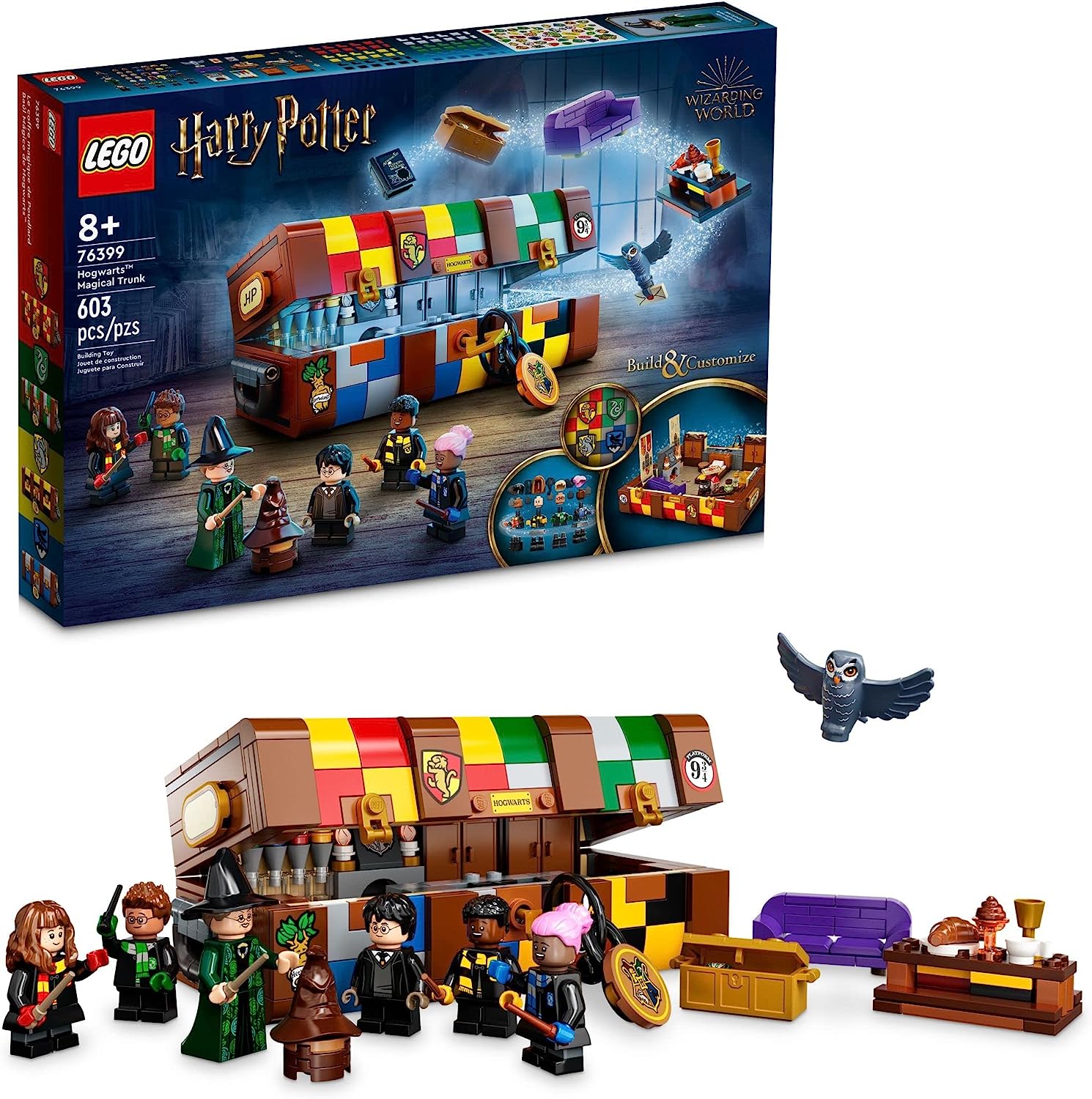LEGO Harry Potter Hogwarts Magical Trunk 76399 Набор багажа, персонализируемая игрушка, идея подарка для детей, минифигурки из фильмов и цвета дома
LEGO Harry Potter Hogwarts Magical Trunk 76399 Набор багажа, персонализируемая игрушка, идея подарка для детей, минифигурки из фильмов и цвета дома