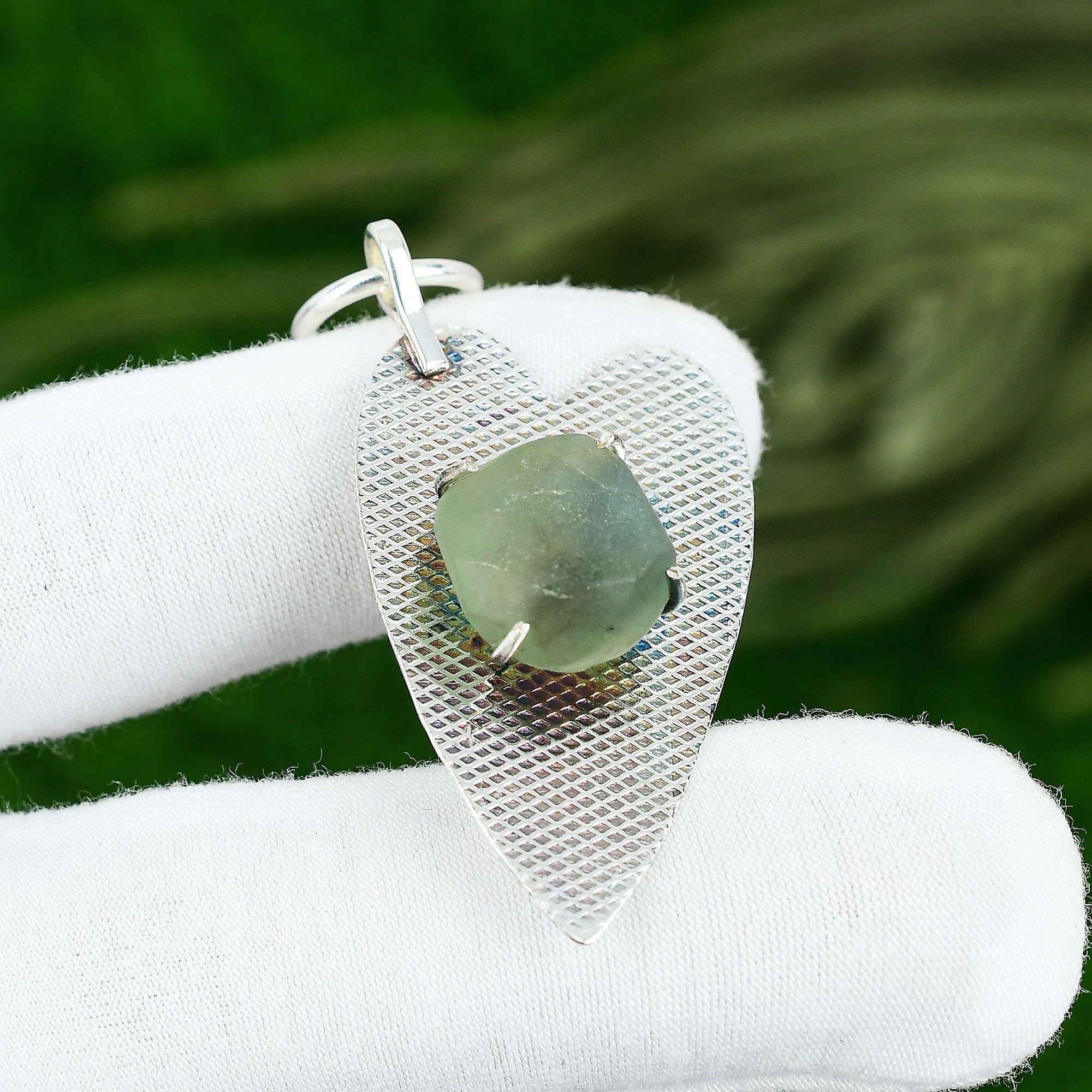 Sterling Silver Pentagon Prehnite Rough Gemstone Mother Boho Anniversary Pendant
Sterling Silver Pentagon Prehnite Rough Gemstone Mother Boho Anniversary Pendant