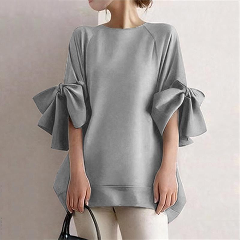 ZANZEA Женская повседневная блузка с круглым вырезом, вставками и рукавами 3/4 5XL серый
ZANZEA Женская повседневная блузка с круглым вырезом, вставками и рукавами 3/4 5XL серый