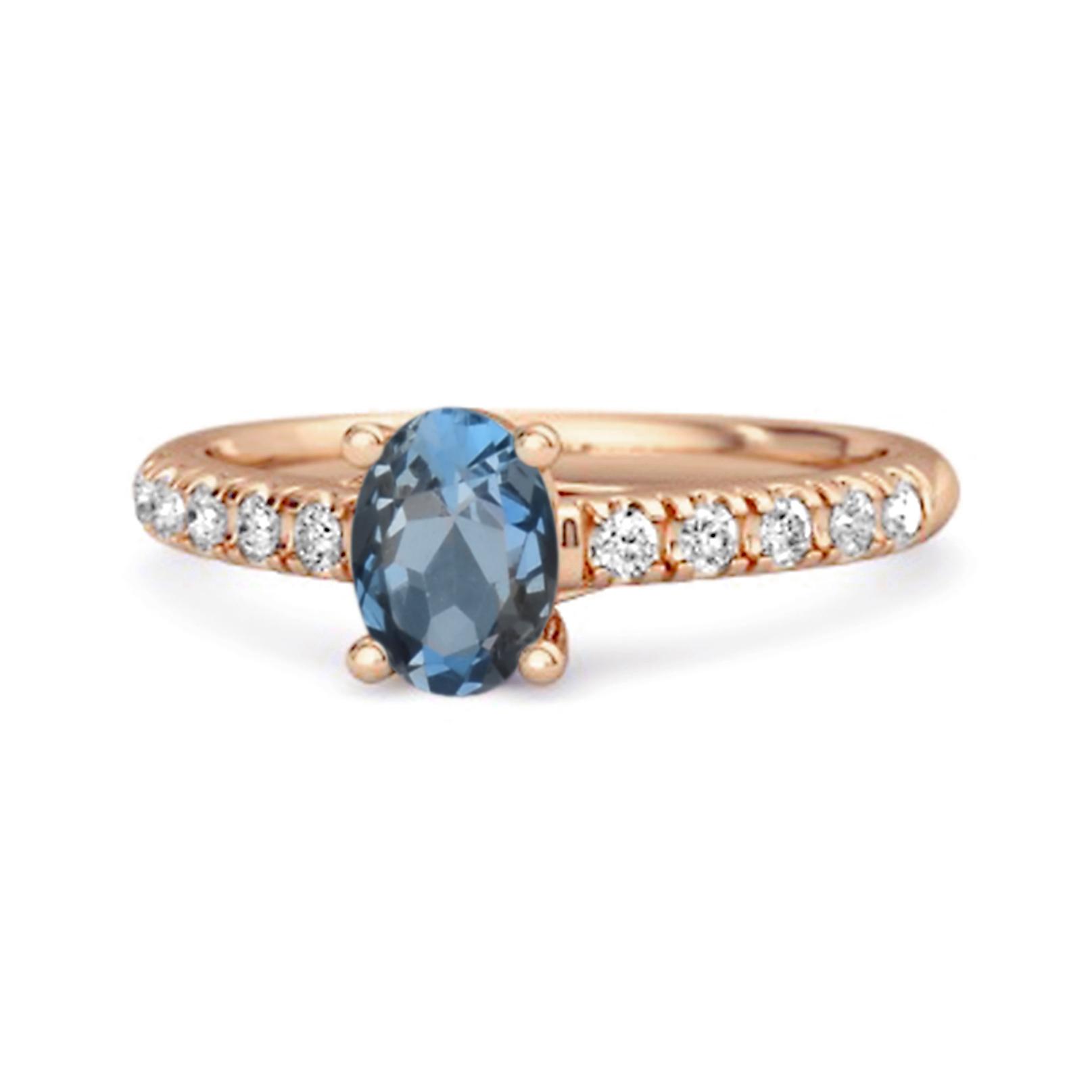 London Blue Topaz Pave Band with White CZ Accents Ring - 925 Sterling Silver Rose Gold Vermeil 6.5 Яскраво-рожевий
London Blue Topaz Pave Band with White CZ Accents Ring - 925 Sterling Silver Rose Gold Vermeil 6.5 Яскраво-рожевий