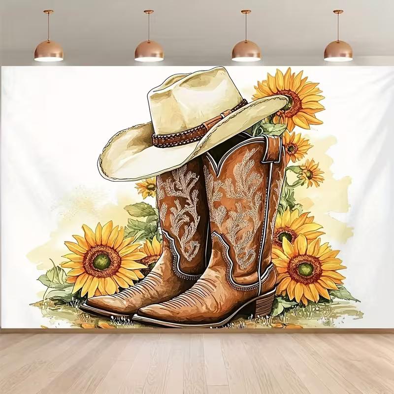2D Vintage Western Cowboy Hat & Boots Backdrop Sunflower Themed Party Photography Background 47.2x31.5inch/120*80cm
2D Vintage Western Cowboy Hat & Boots Backdrop Sunflower Themed Party Photography Background 47.2x31.5inch/120*80cm