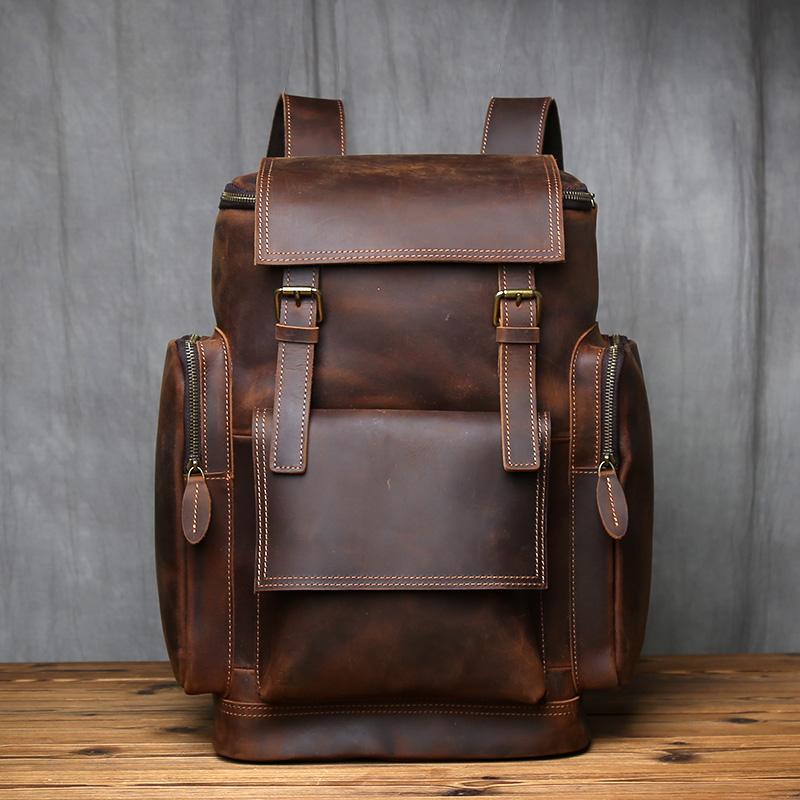 NZPJ Men s Retro Large Capacity Leather Backpack Genuine First Layer Natural Cowhide Travel Laptop Bag темно-коричневого кольору
NZPJ Men s Retro Large Capacity Leather Backpack Genuine First Layer Natural Cowhide Travel Laptop Bag темно-коричневого кольору