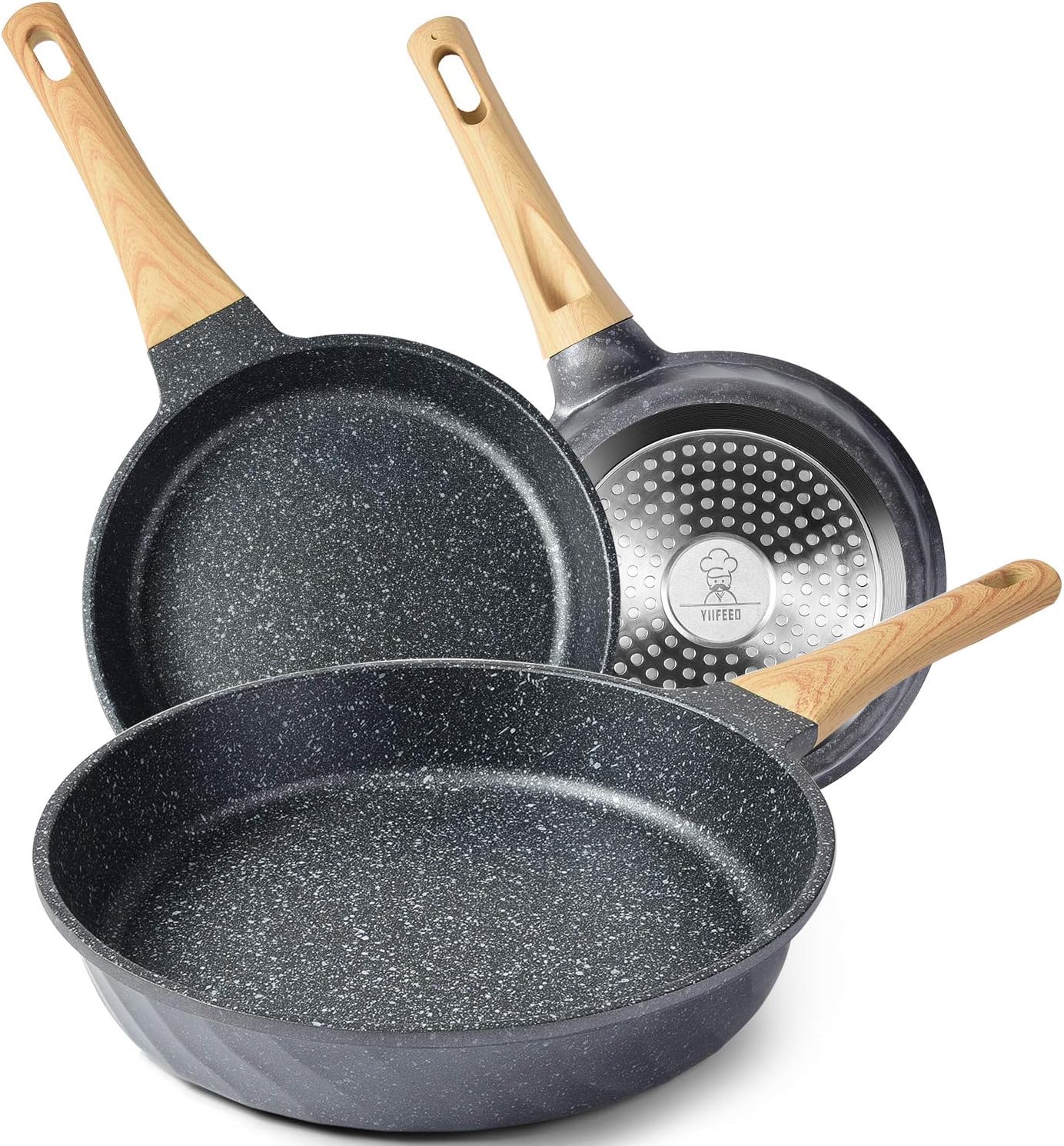 Nonstick Frying Pan Induction Frying Pan Set for Cooking Omelette Pan Cookware Set with Heat-resistant Handle чёрный
Nonstick Frying Pan Induction Frying Pan Set for Cooking Omelette Pan Cookware Set with Heat-resistant Handle чёрный