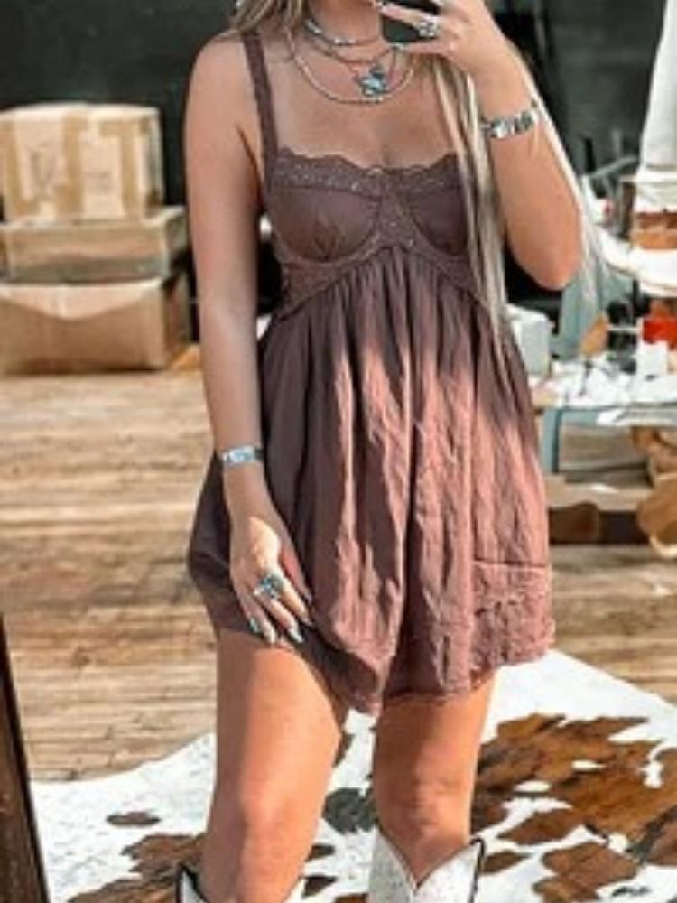 Women s Black Spaghetti Strap Mini Dress with Lace Hem XXXL темно-коричневого кольору
Women s Black Spaghetti Strap Mini Dress with Lace Hem XXXL темно-коричневого кольору