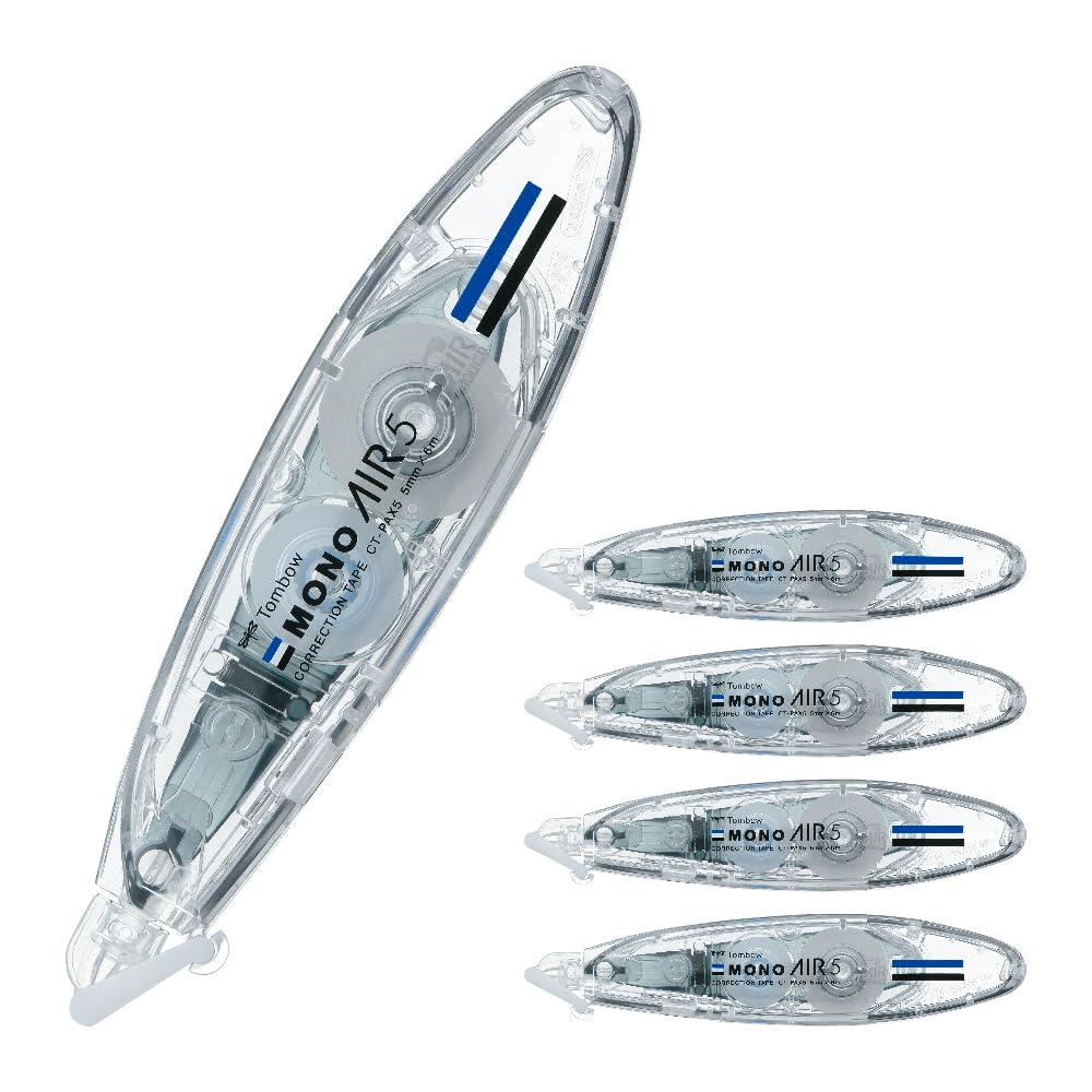 Tombow Pencil Correction Tape MONO Mono Air Pen Type Refillable Body Width 5mm x 5 Pieces (Tape 6m) CT-PAX5-5P
Tombow Pencil Correction Tape MONO Mono Air Pen Type Refillable Body Width 5mm x 5 Pieces (Tape 6m) CT-PAX5-5P