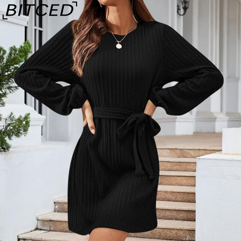 BITCED Fall/Winter Women s Belted Long-Sleeve Cable-Knit Dress with Puff Sleeves Casual Skirt XXL чорний
BITCED Fall/Winter Women s Belted Long-Sleeve Cable-Knit Dress with Puff Sleeves Casual Skirt XXL чорний