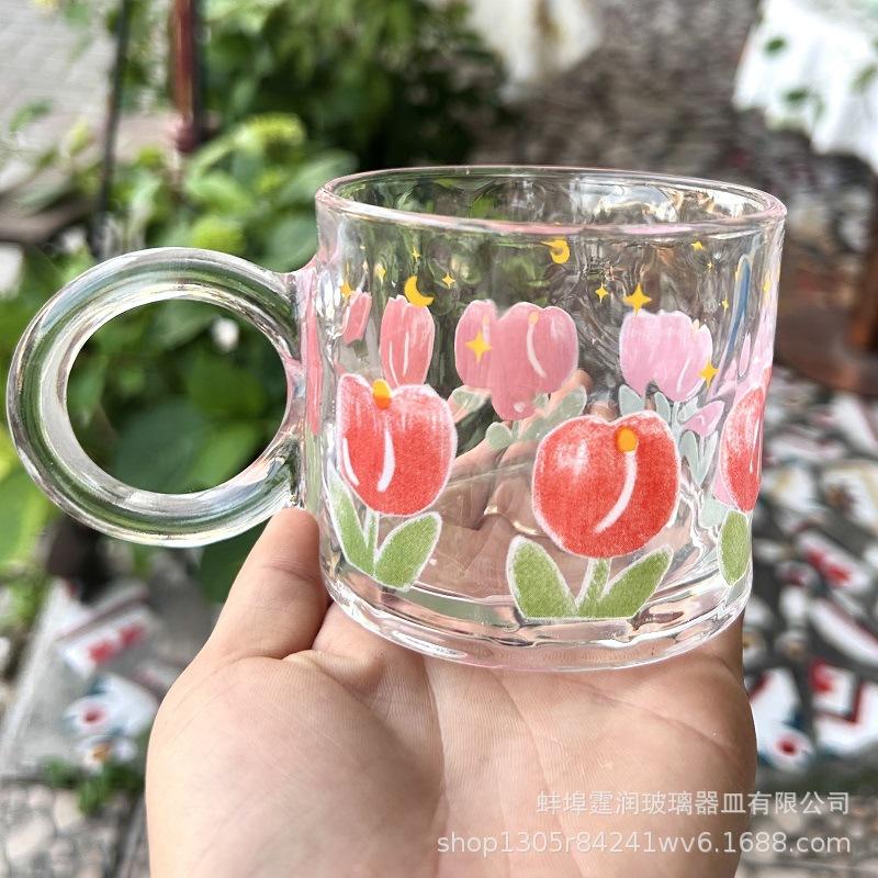 Household Tulip Light Luxury Glass Ins Style Printing High Value Coffee Cup Summer Women S Drink Gift Cup 350
Household Tulip Light Luxury Glass Ins Style Printing High Value Coffee Cup Summer Women S Drink Gift Cup 350