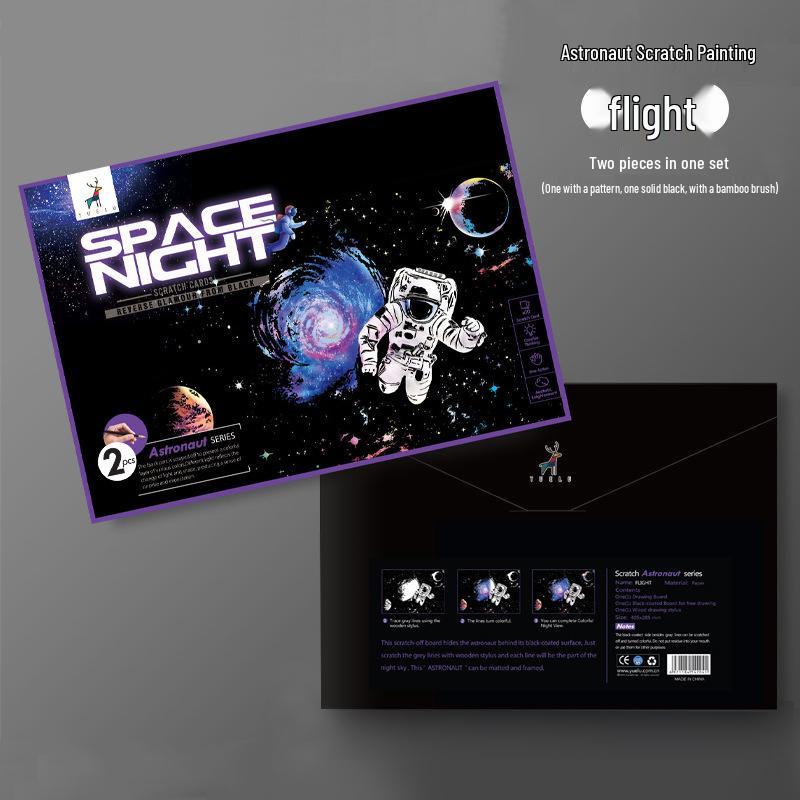 Colorful Planet Night Scene Scratch Painting - DIY Astronaut Art for Adults and Kids
Colorful Planet Night Scene Scratch Painting - DIY Astronaut Art for Adults and Kids