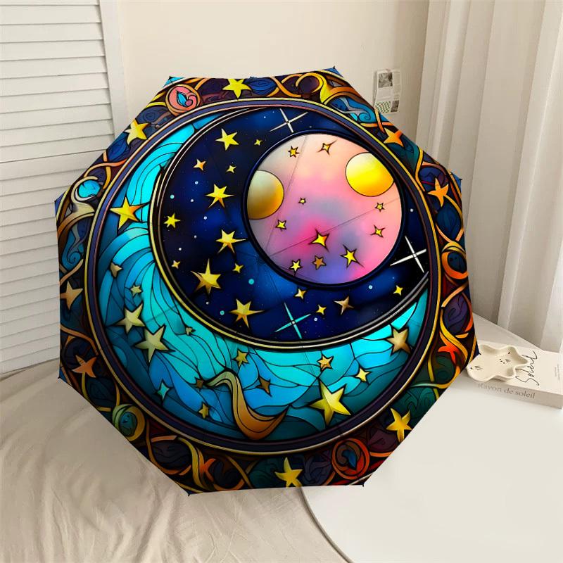 1PC Moon Stars Automatic Open/Close Umbrella with Windproof, 8-Rib Sturdy Canopy, Durable Ribs, Fashionable Design,1256A
1PC Moon Stars Automatic Open/Close Umbrella with Windproof, 8-Rib Sturdy Canopy, Durable Ribs, Fashionable Design,1256A