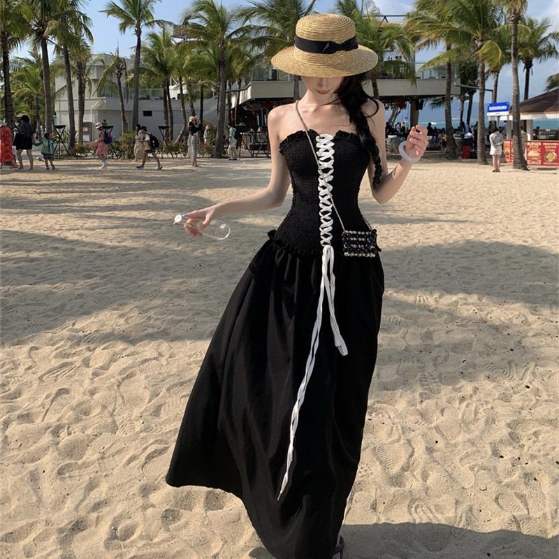 Hepburn Little Black Dress High-end Waist Seaside Vacation Black French Chest Straps Tube Top Dress S чёрный
Hepburn Little Black Dress High-end Waist Seaside Vacation Black French Chest Straps Tube Top Dress S чёрный