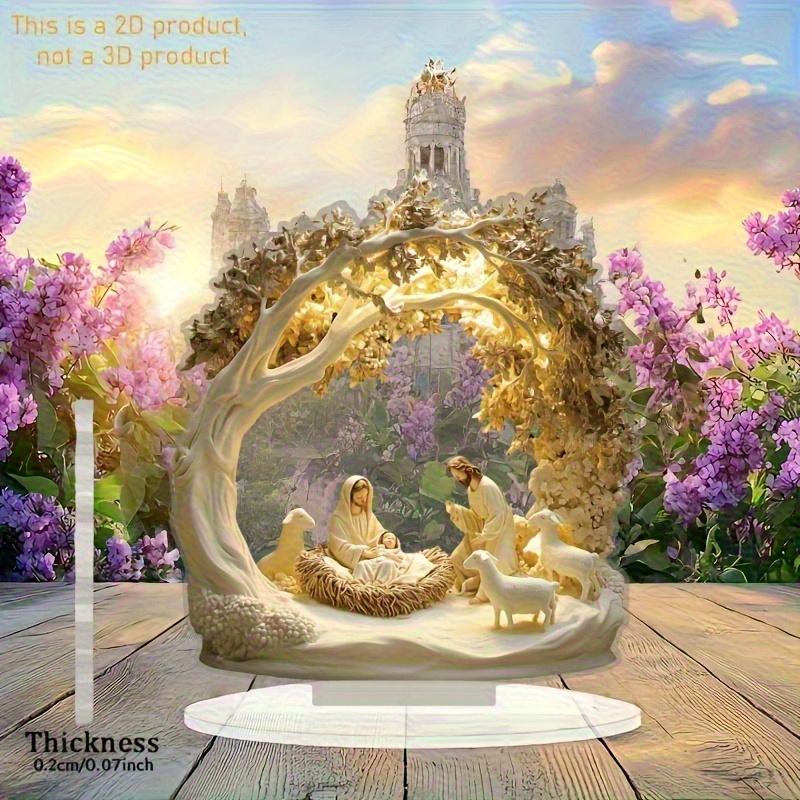 2D Flat Nativity Scene Acrylic Desktop Decoration, Mary, Joseph, Shepherds & Lamb, Suitable for wall decoration, porch, room, villa, accents Home, H 16*14cm
2D Flat Nativity Scene Acrylic Desktop Decoration, Mary, Joseph, Shepherds & Lamb, Suitable for wall decoration, porch, room, villa, accents Home, H 16*14cm