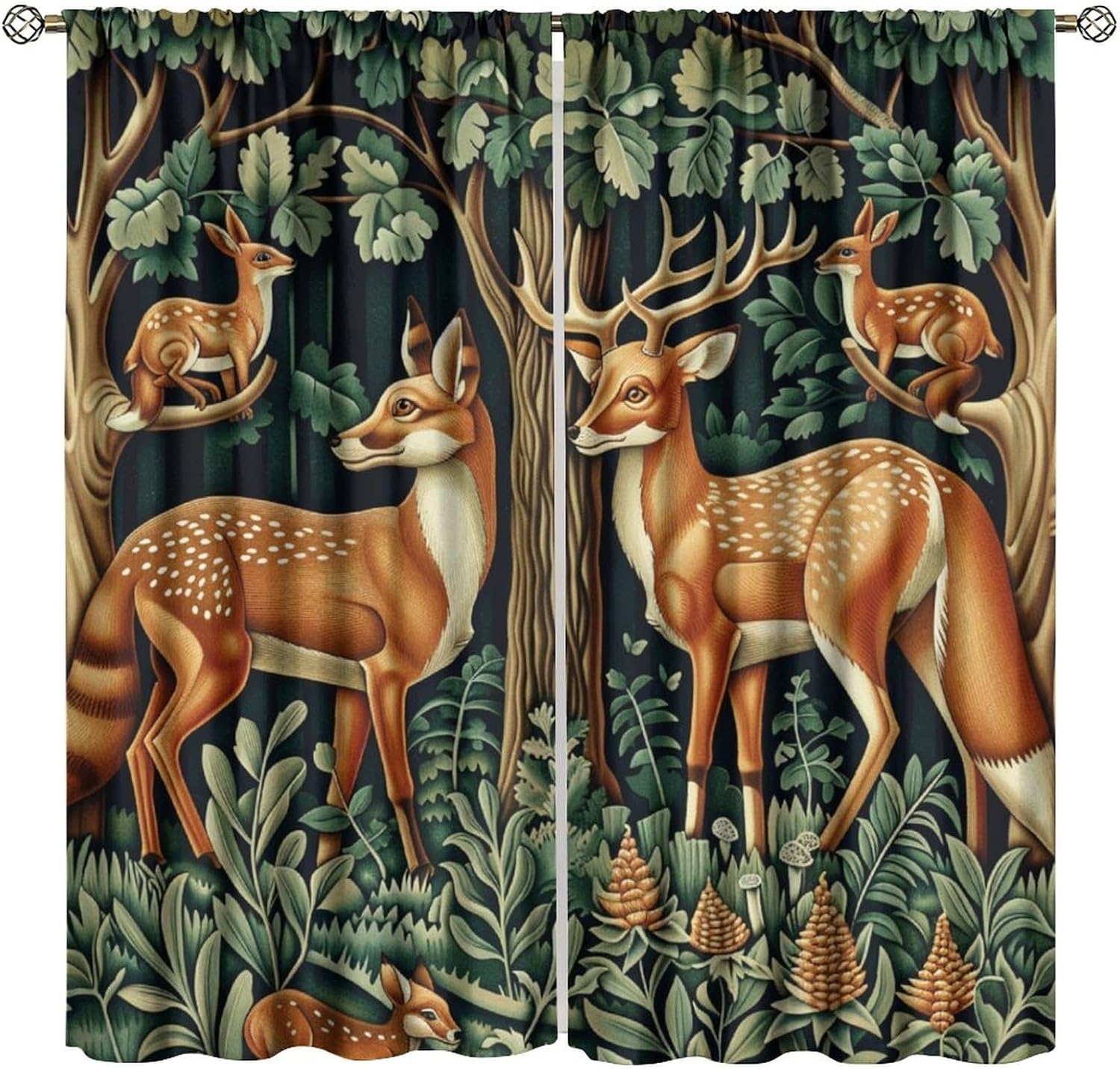 Блэкаут шторы Уильяма Морриса, Ретро Лес Олень Животное Рустик Фермерский дом Оконные шторы, для Спальни Гостиной 42 Ш X 45 Д 53x116cm 2pc21x46in&Rod Pocket
Блэкаут шторы Уильяма Морриса, Ретро Лес Олень Животное Рустик Фермерский дом Оконные шторы, для Спальни Гостиной 42 Ш X 45 Д 53x116cm 2pc21x46in&Rod Pocket