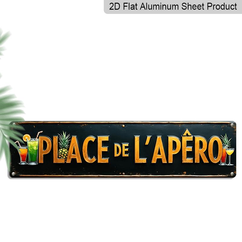 2D Flat, 1pc French Vintage Place De L Apéro Aluminium Decorative Sign Wall Decor with Cocktail Art - 15.7×3.94inch, Rustic Distressed Finish 40cm x 10cm
2D Flat, 1pc French Vintage Place De L Apéro Aluminium Decorative Sign Wall Decor with Cocktail Art - 15.7×3.94inch, Rustic Distressed Finish 40cm x 10cm