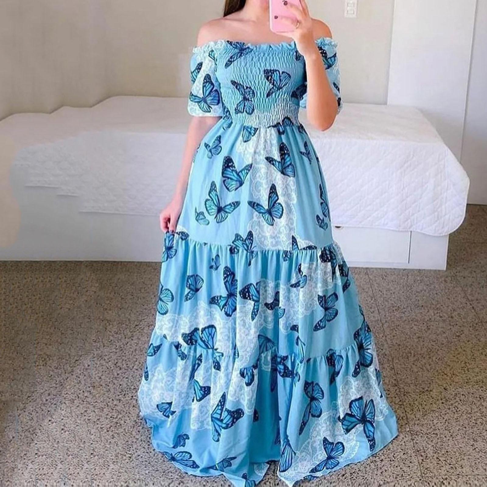 Женская модная повседневная сексуальная длинная юбка без бретелек с цветочным принтом на одно плечо L синий
Женская модная повседневная сексуальная длинная юбка без бретелек с цветочным принтом на одно плечо L синий